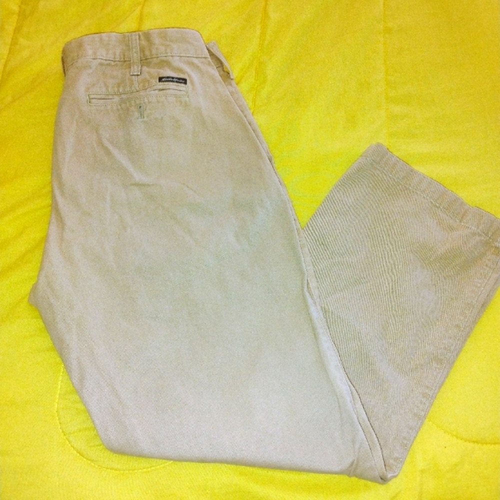Men's Casual Blue Collar khaki Eddie Bauer Classic Legendwash 36x32